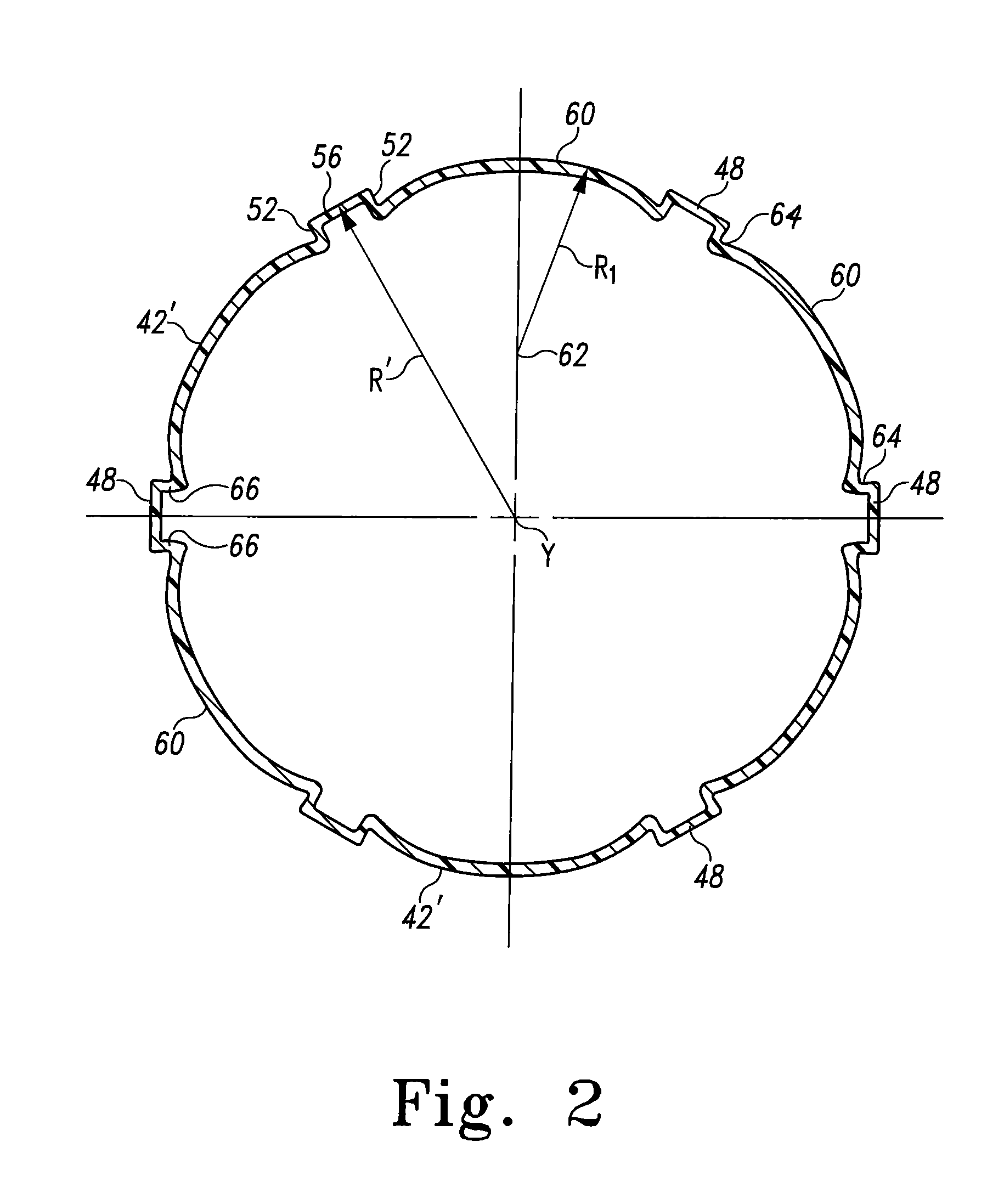 Plastic container with horizontally oriented panels