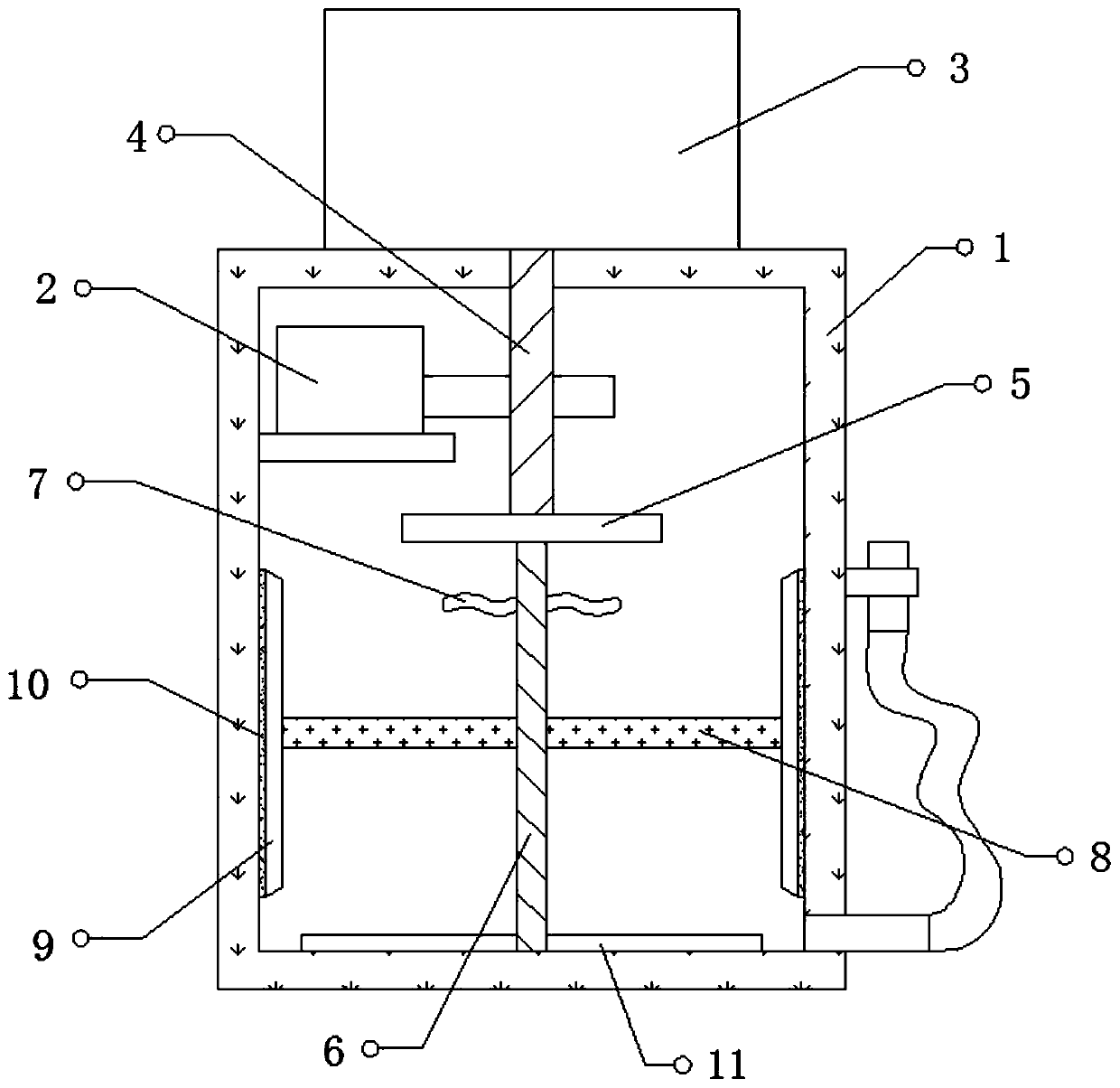 Chip removal cleaning device for exhaust pipe production