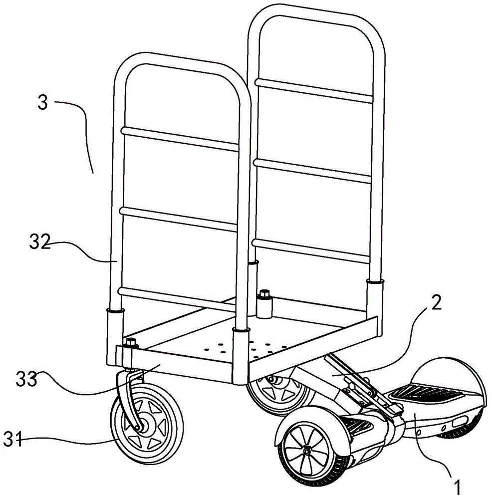 Transportation device utilizing balance car for driving