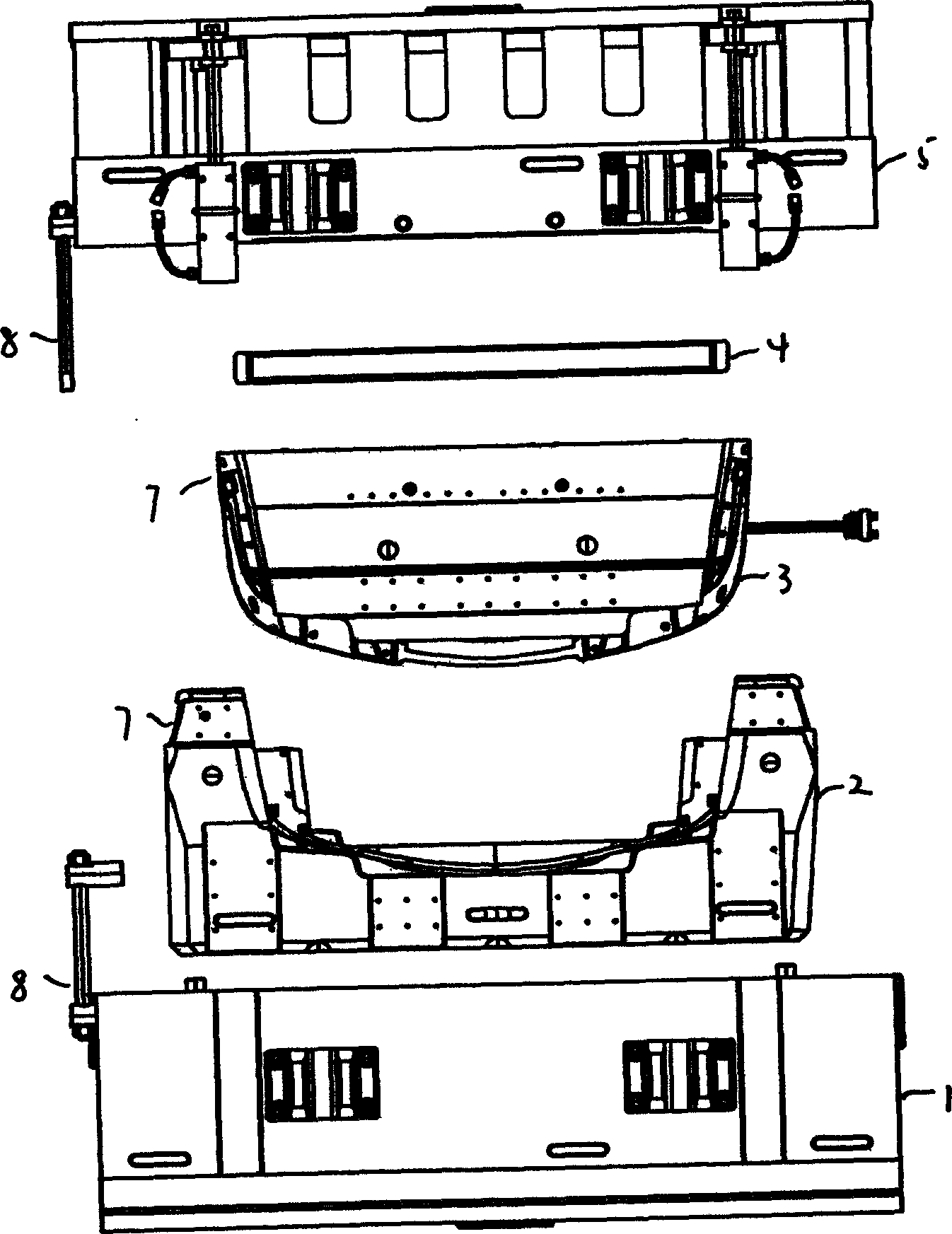 Bumper mould for realizing standardized mould frame