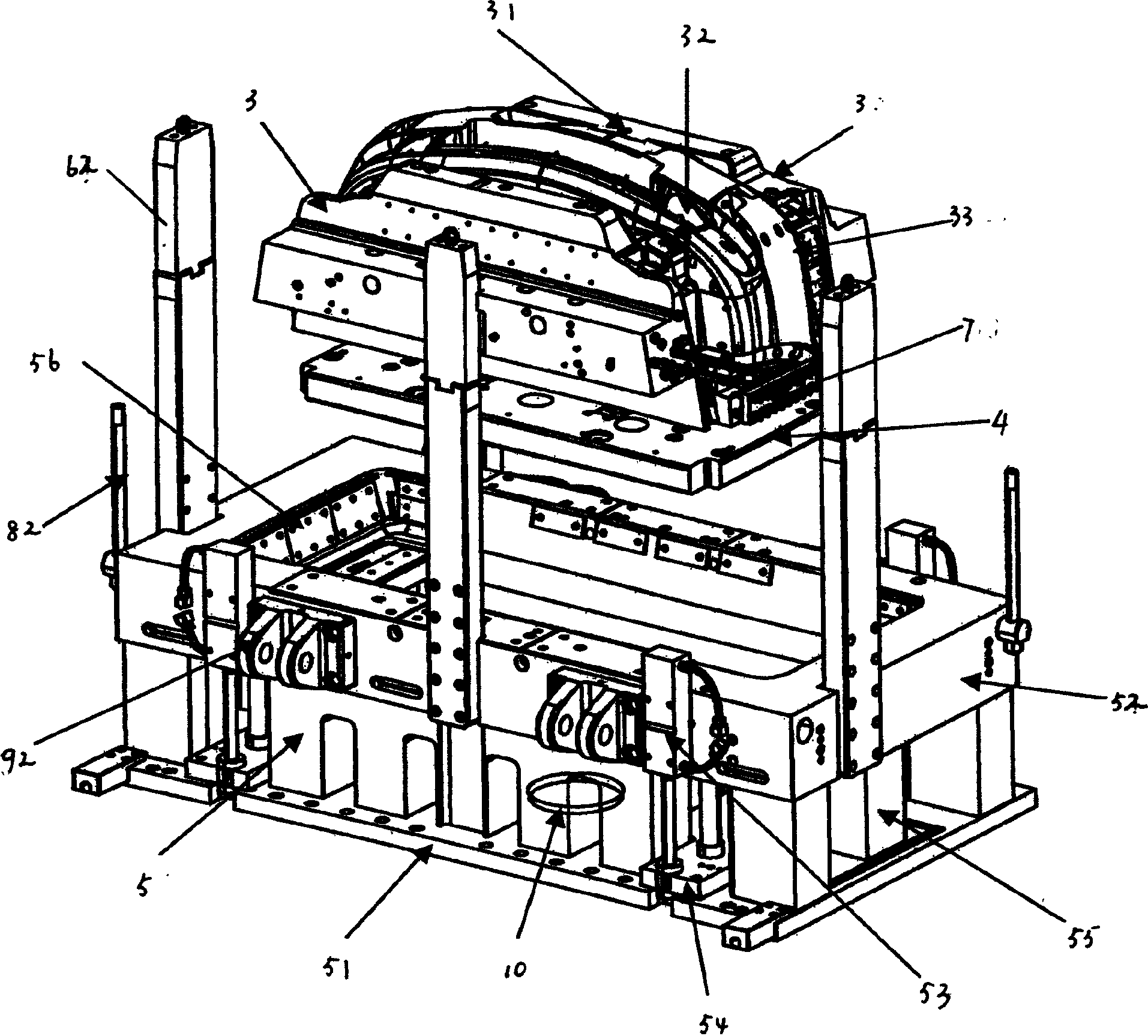 Bumper mould for realizing standardized mould frame