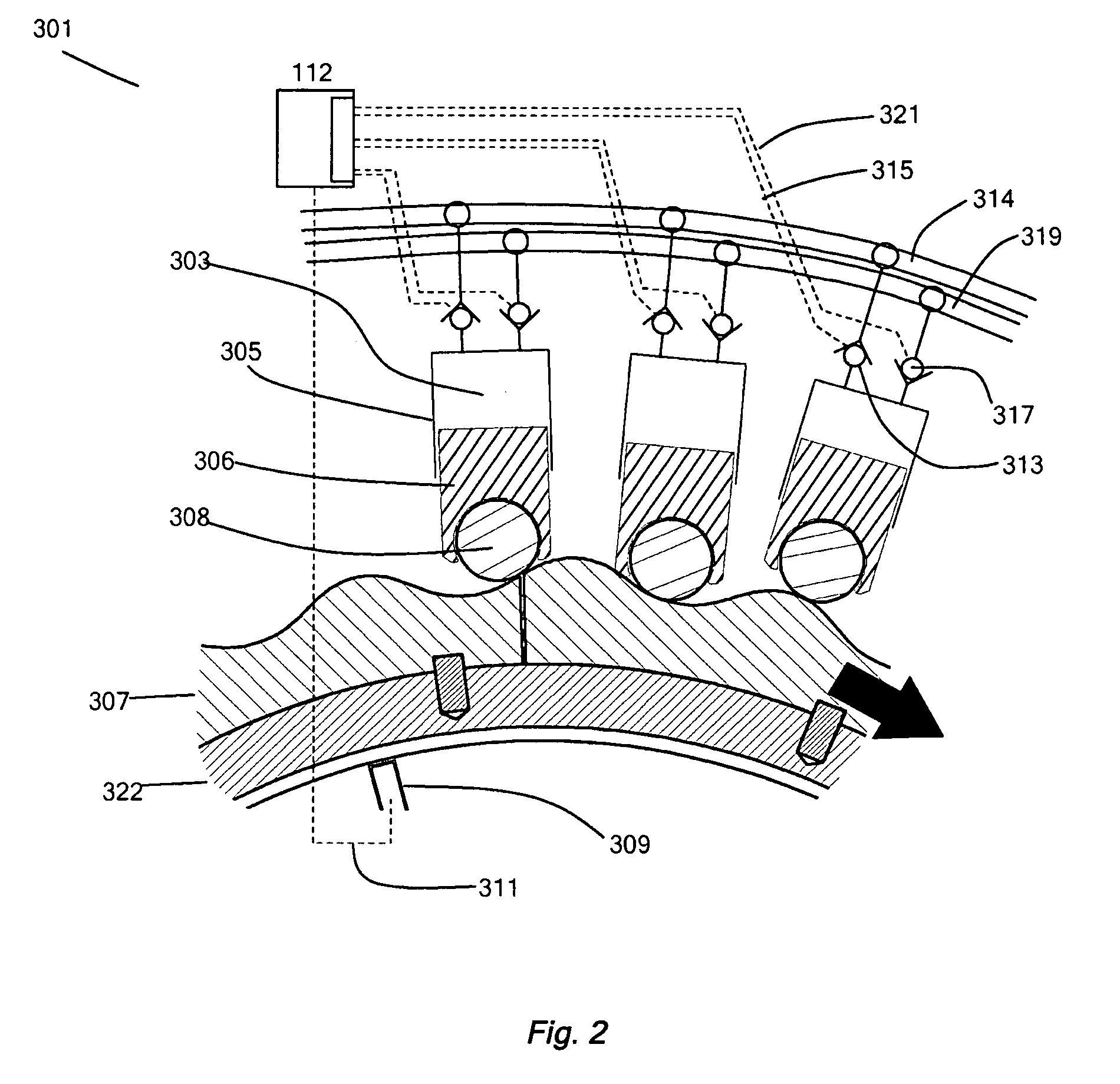 Fluid-working machine with multi-lobe ring cam