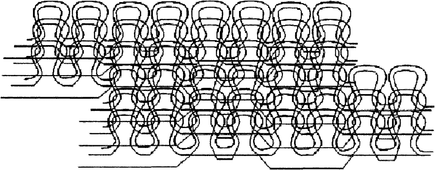 Drying and wetting guide knitted fabric with syphonic effect