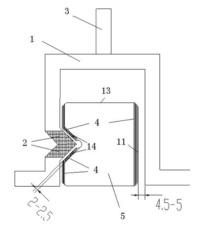 Surface induction hardening inductor for V-shaped roller cross linear guide rail