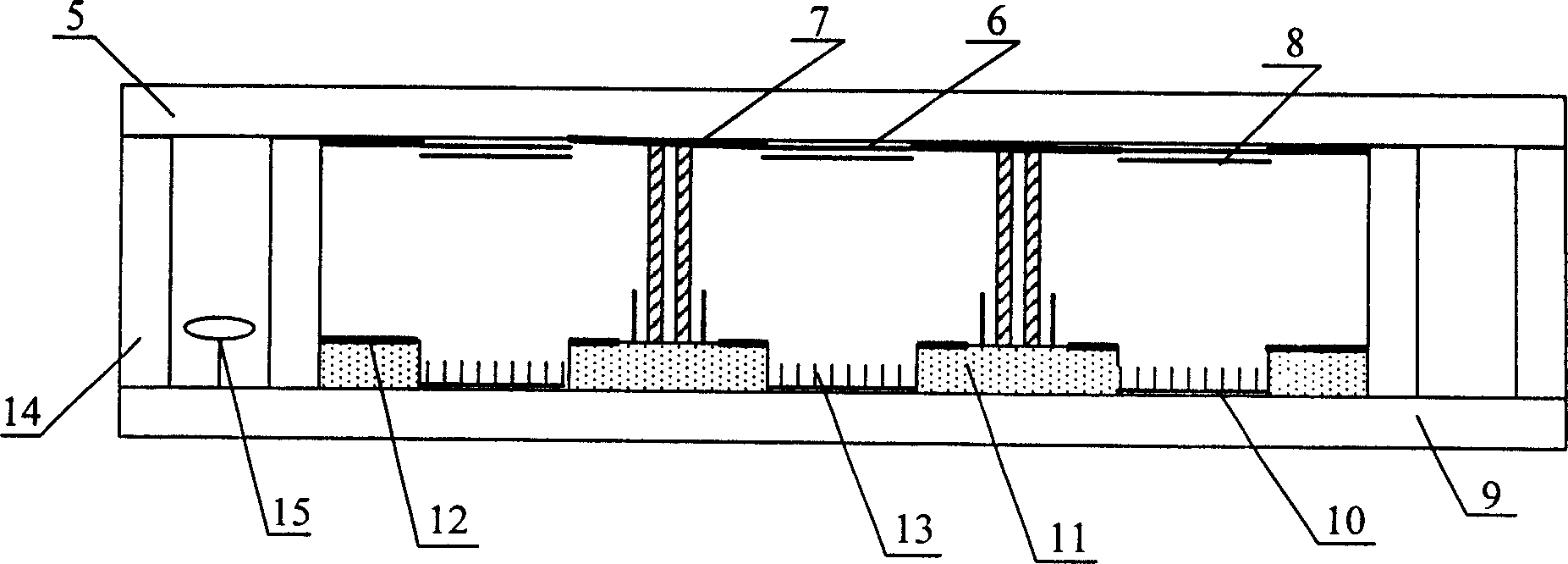 Panel display with anti secondary electron emission supporting wall structure and its making process