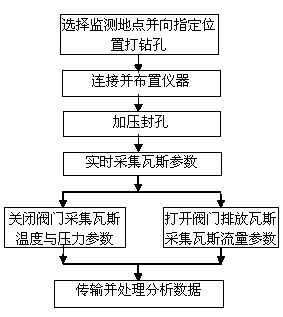 Method for monitoring coal bed gas parameter in real time