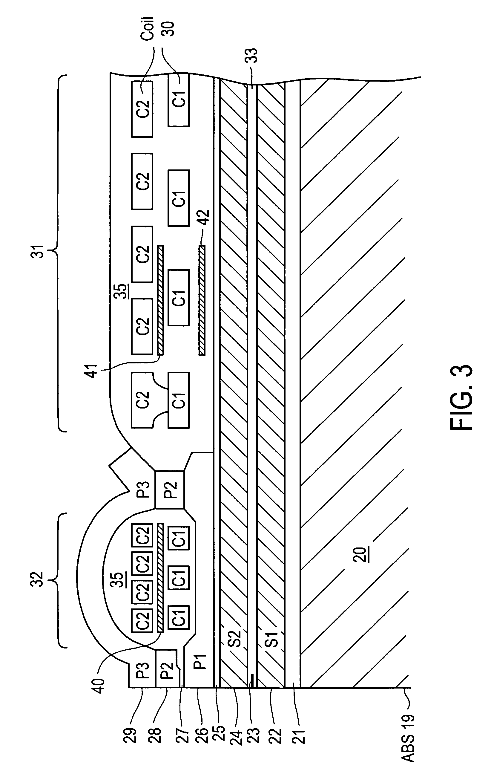 Perpendicular magnetic recording head with dynamic flying height heating element