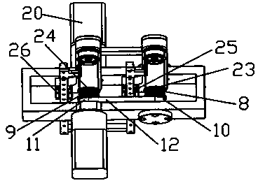 Outer revolving pair driven two translational grabbing robot mechanism of synchronous belt transmission structure