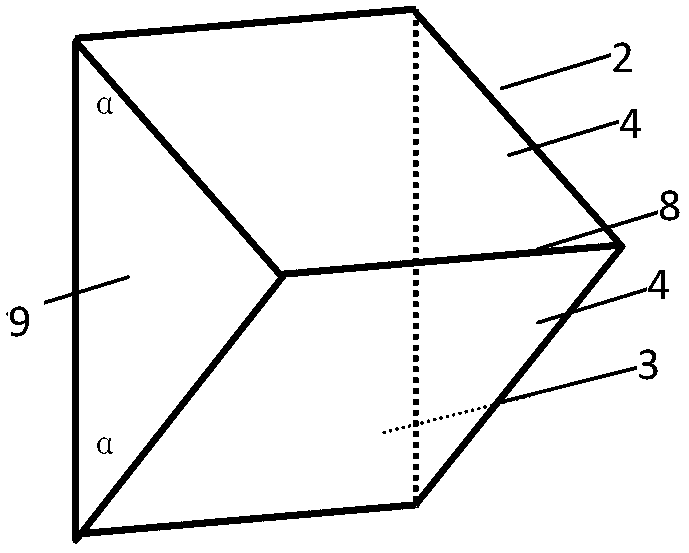 Method for measuring refractive index of material by irradiating edges and bottom surface of biprism