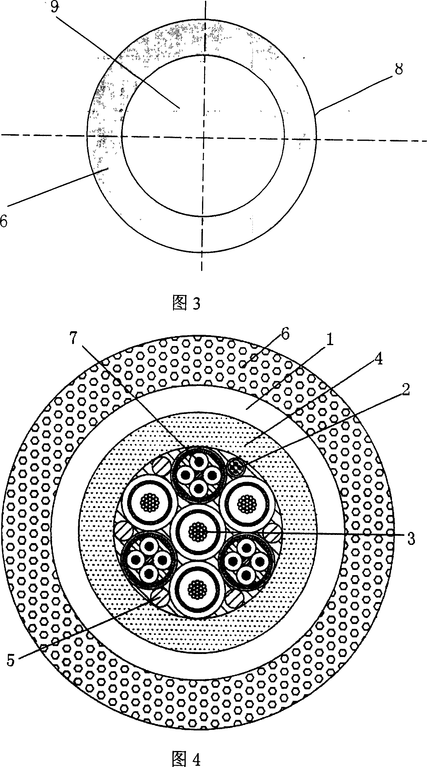 Heavy cable and zero float cable mixed type photoelectric composite tow