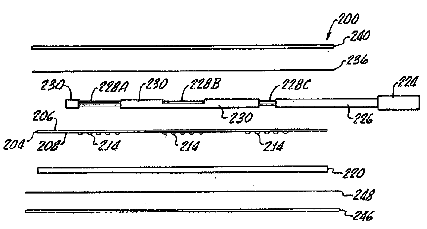 Multi-electrode strung on a common connector