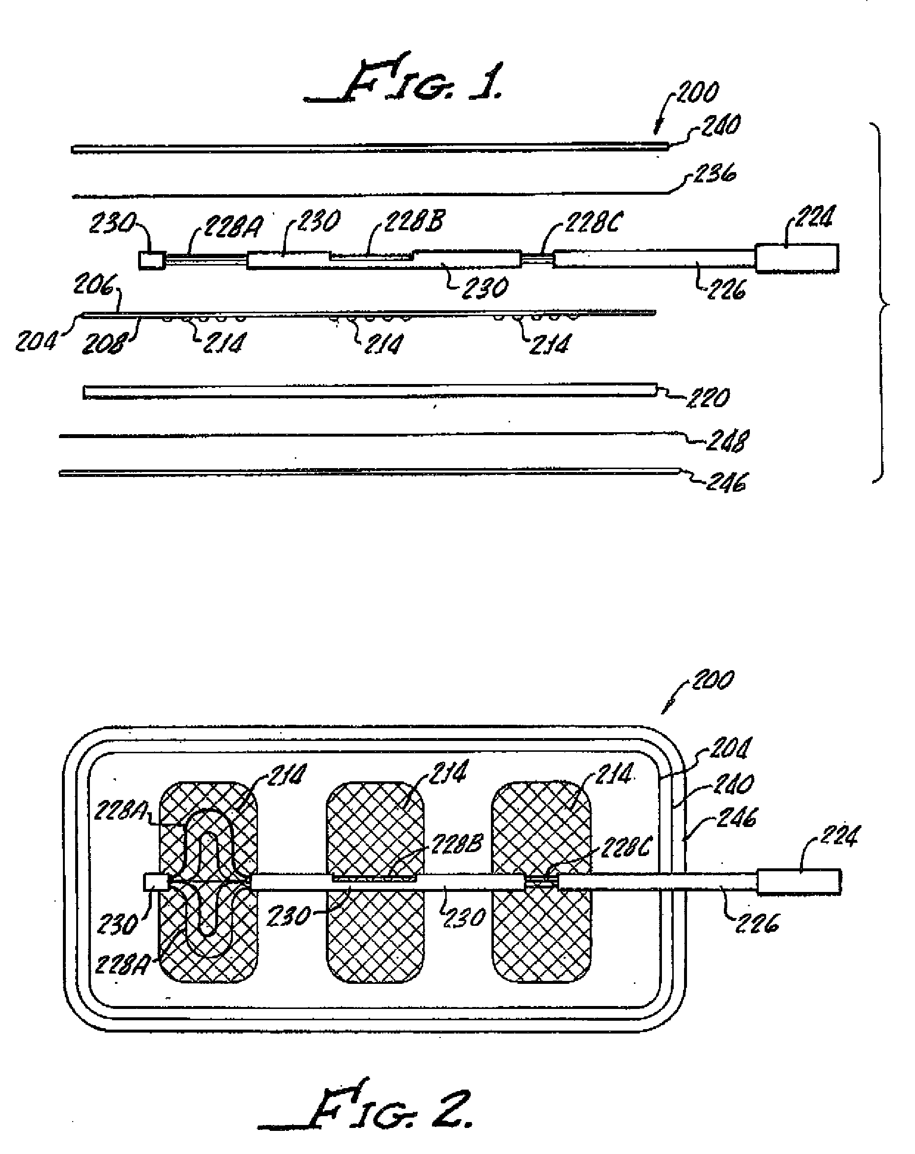 Multi-electrode strung on a common connector