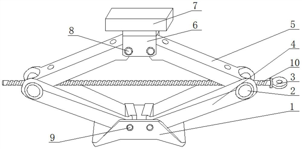 Jack with anti-toppling structure