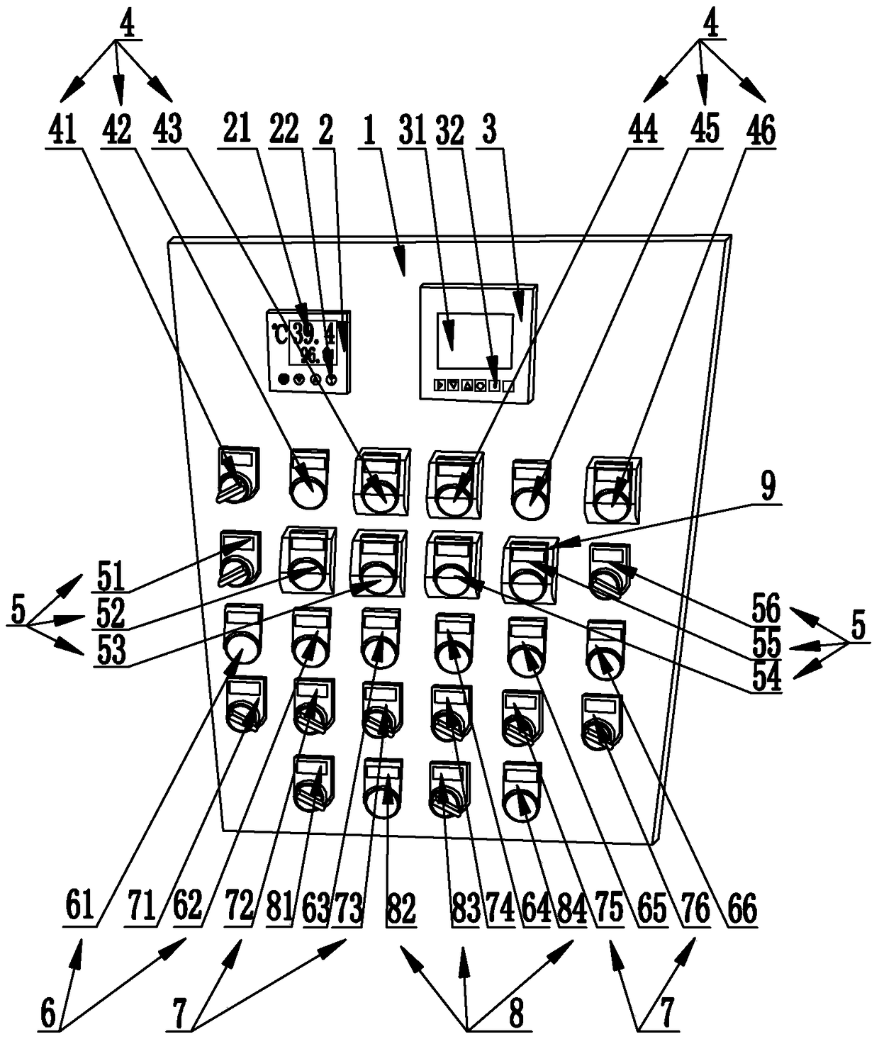 An operation panel for a dyeing machine