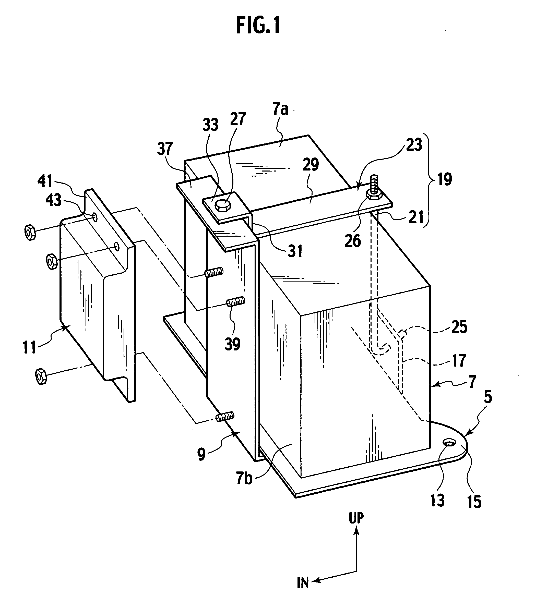 Support structure of parts for vehicle