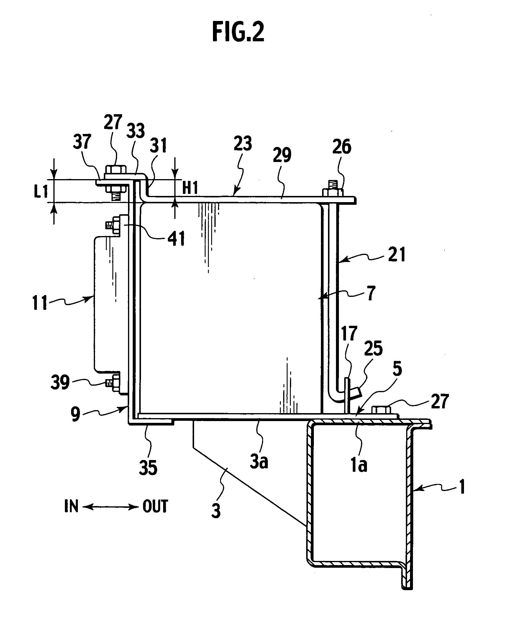 Support structure of parts for vehicle