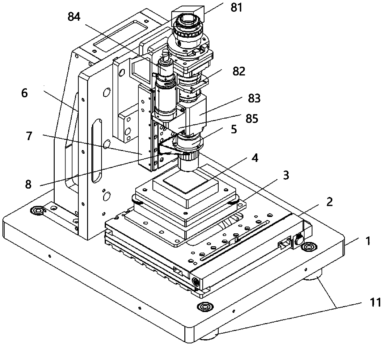 Comprehensive test platform for fluorescence microscope objective