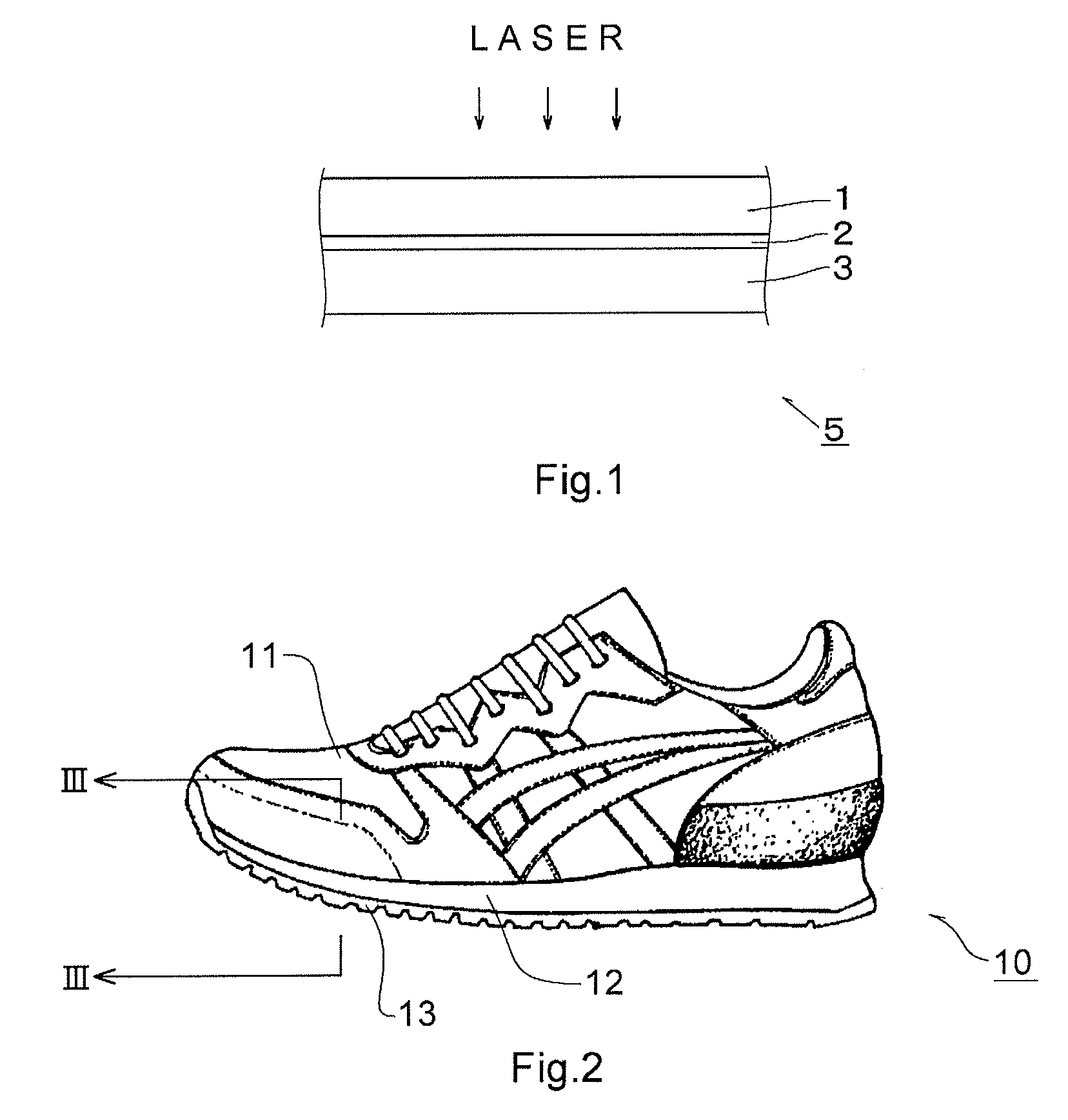 Rubber member for laser bonding and shoe