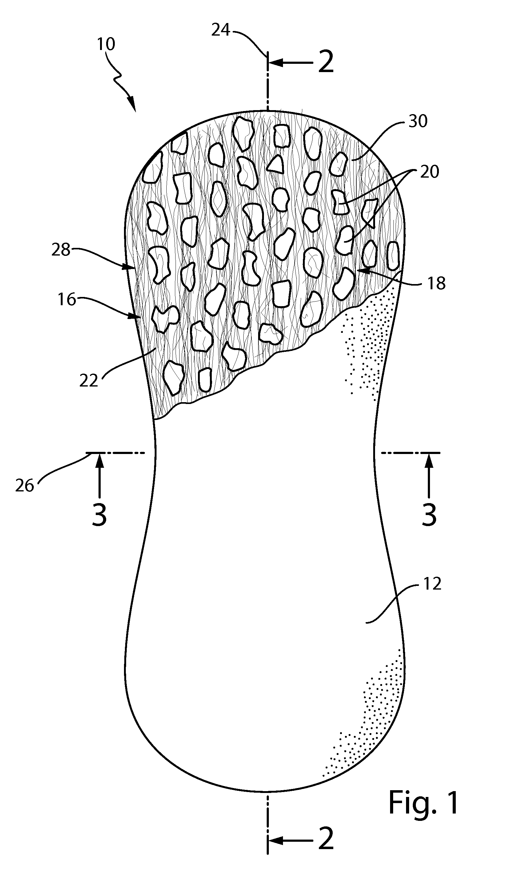 Heterogenous mass containing foam