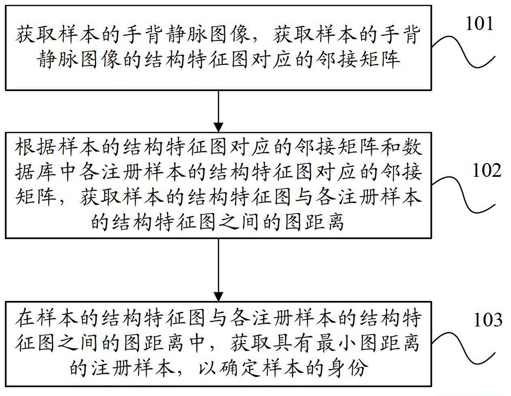 Identification method and identification device on basis of hand vein images