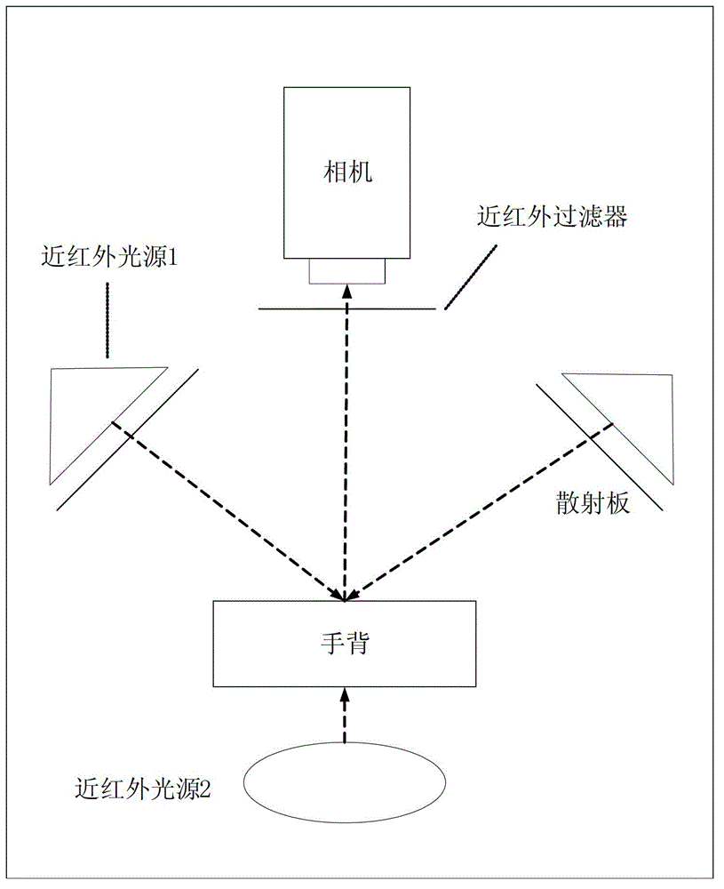 Identification method and identification device on basis of hand vein images