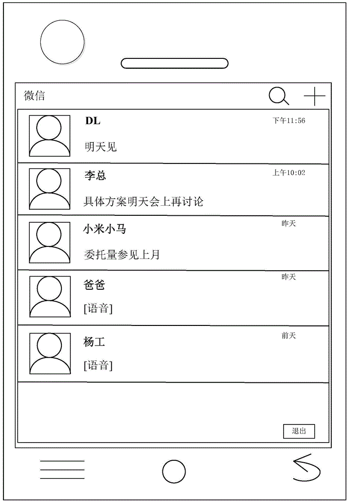 Dialog list display method and device and terminal