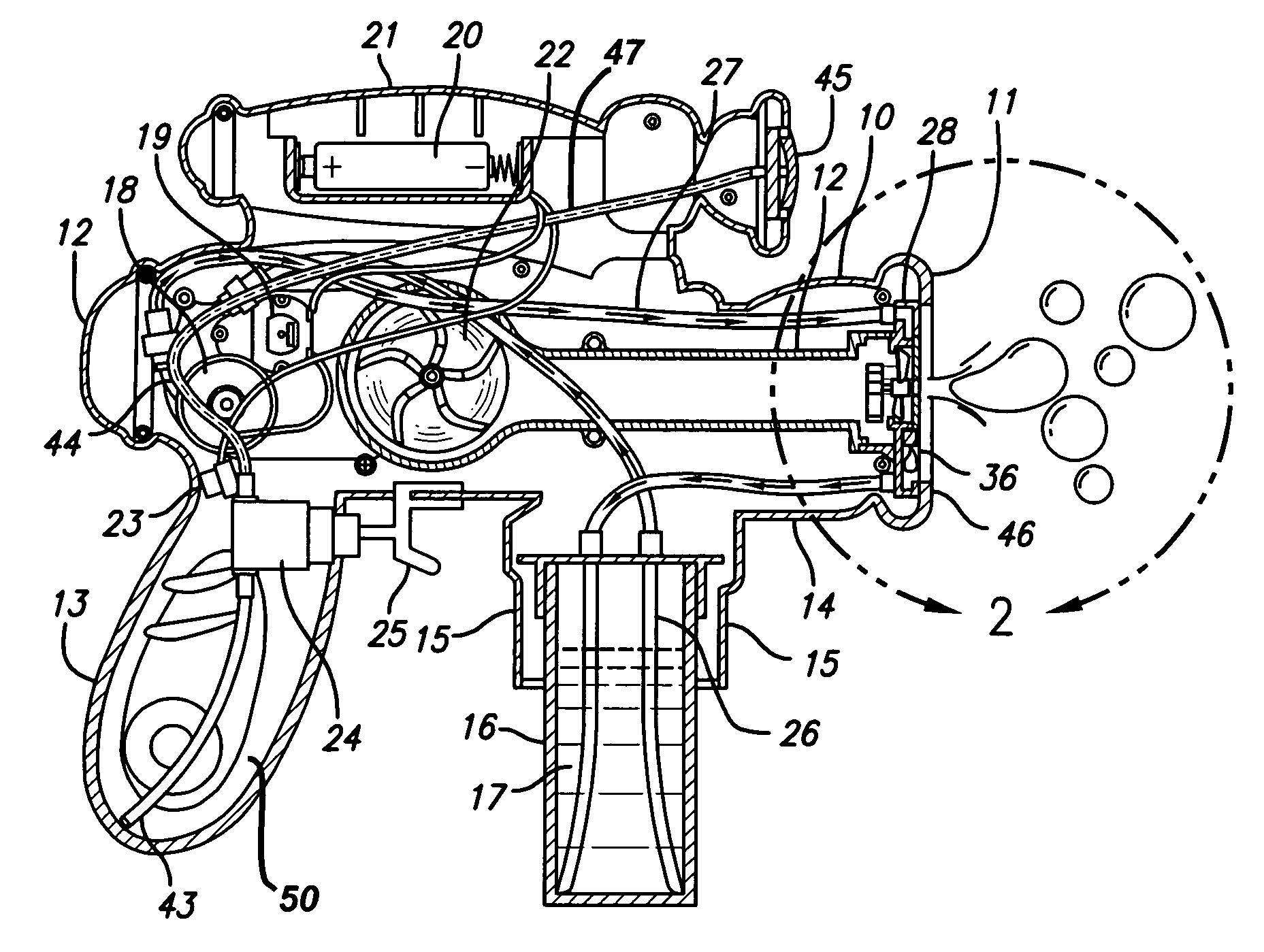 Toy for producing bubbles