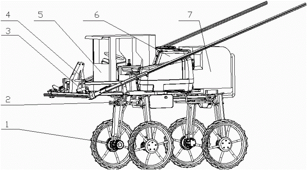 Full-hydraulic drive paddy and upland field dual-purpose small spray machine with spray rods