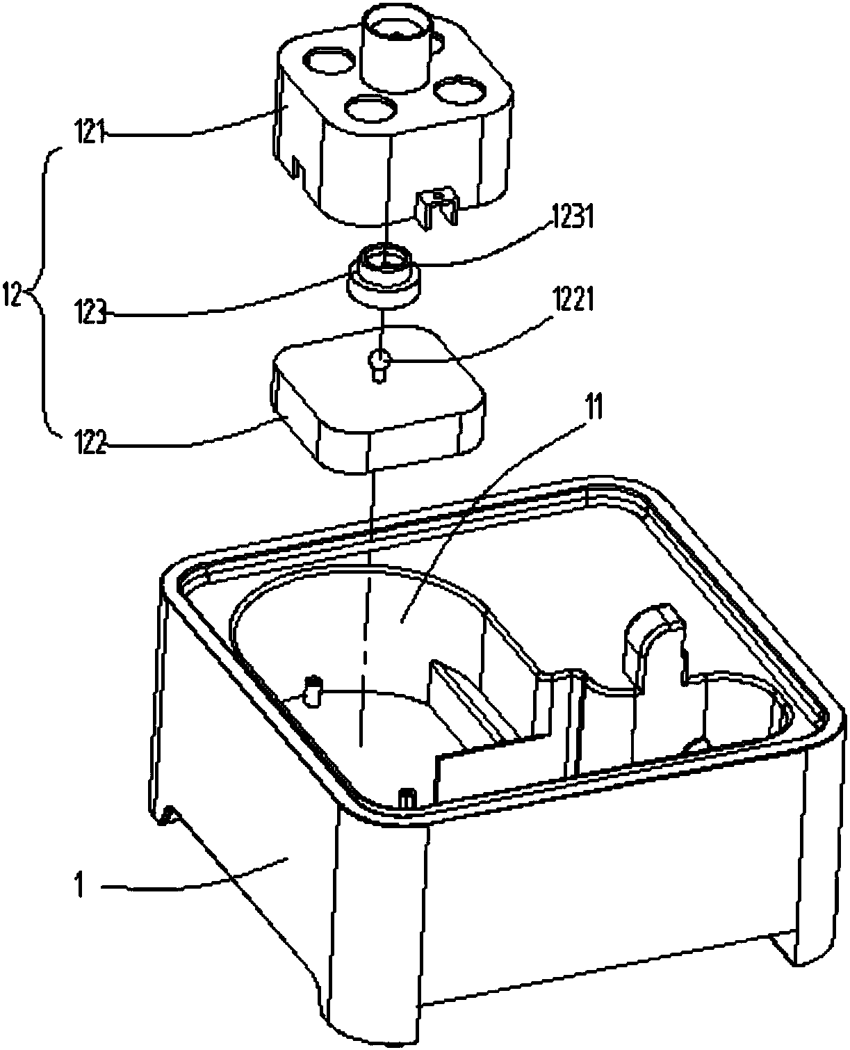 Automatic control water drainage device and humidifier thereof