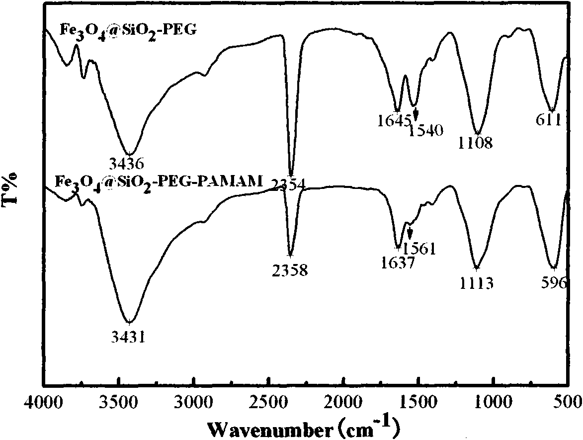 Magnetic iron oxide-dendritic polyamide core-shell nano complex and preparation thereof