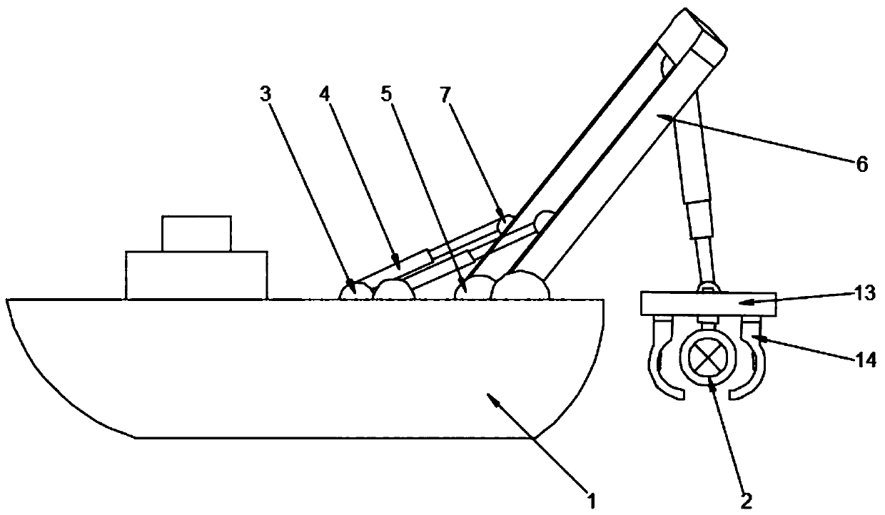 Unmanned underwater vehicle device for storage and release of unmanned water surface boat