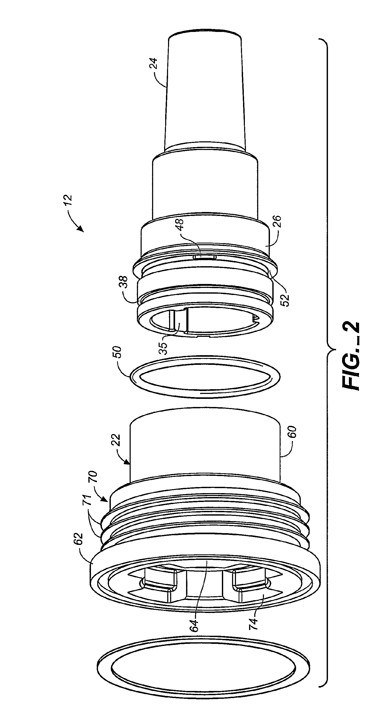 Connect/disconnect coupling for a container