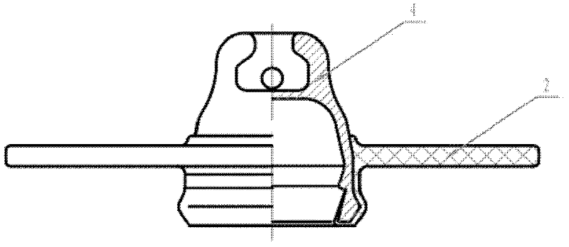 Disk-shaped suspension porcelain or glass composite insulator