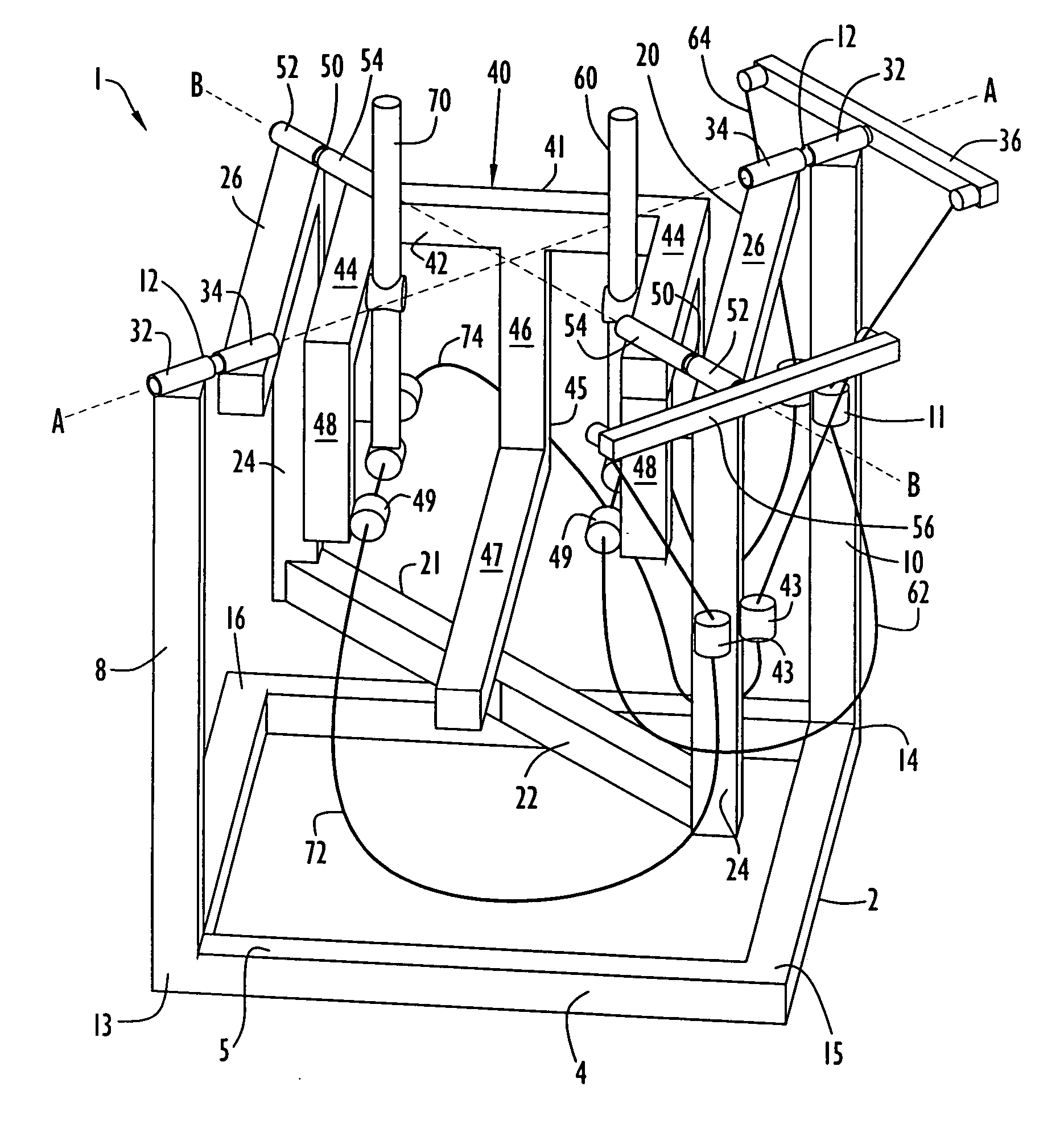 Motion platform system and method of rotating a motion platform about plural axes