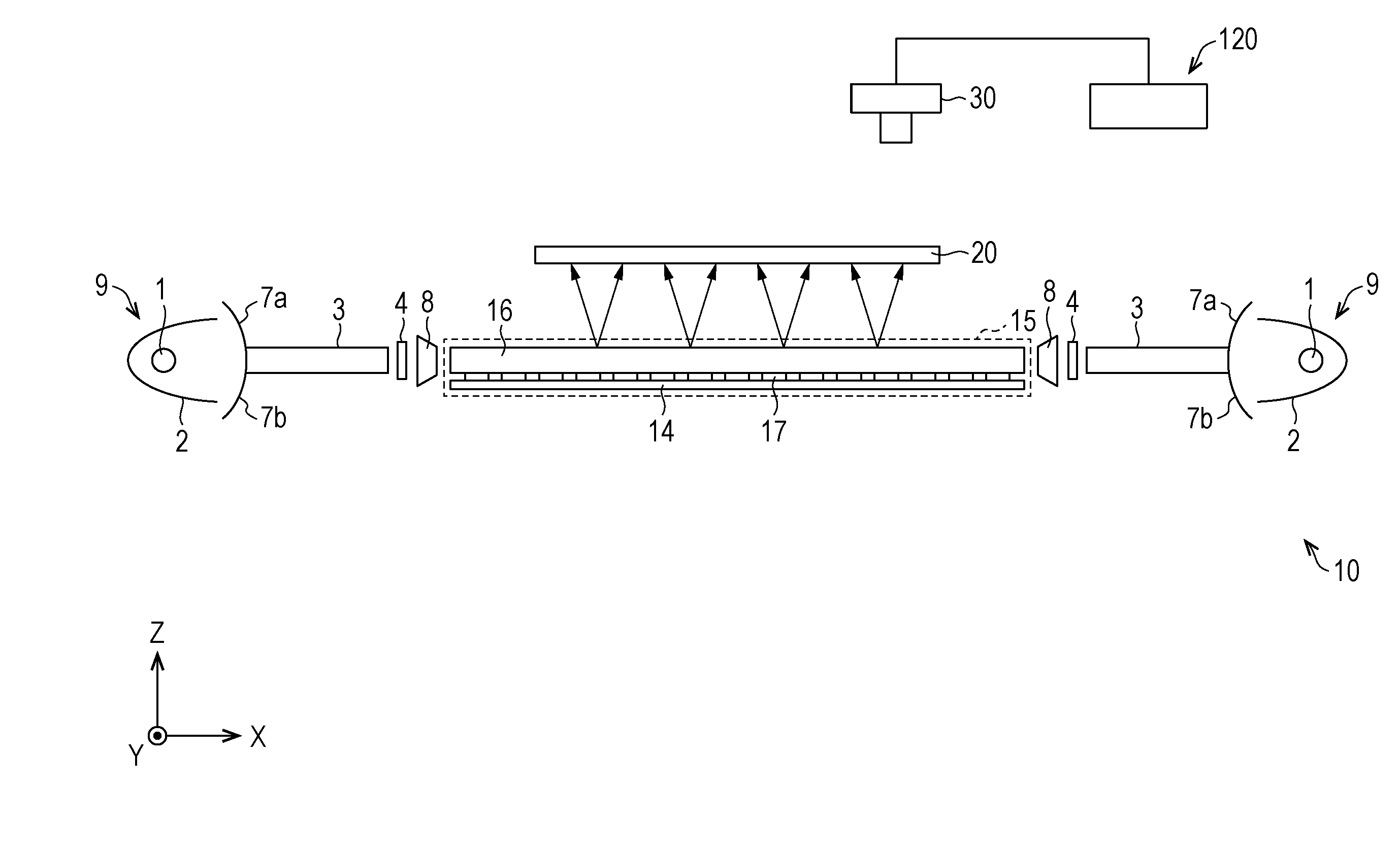 Artificial sunlight radiation device