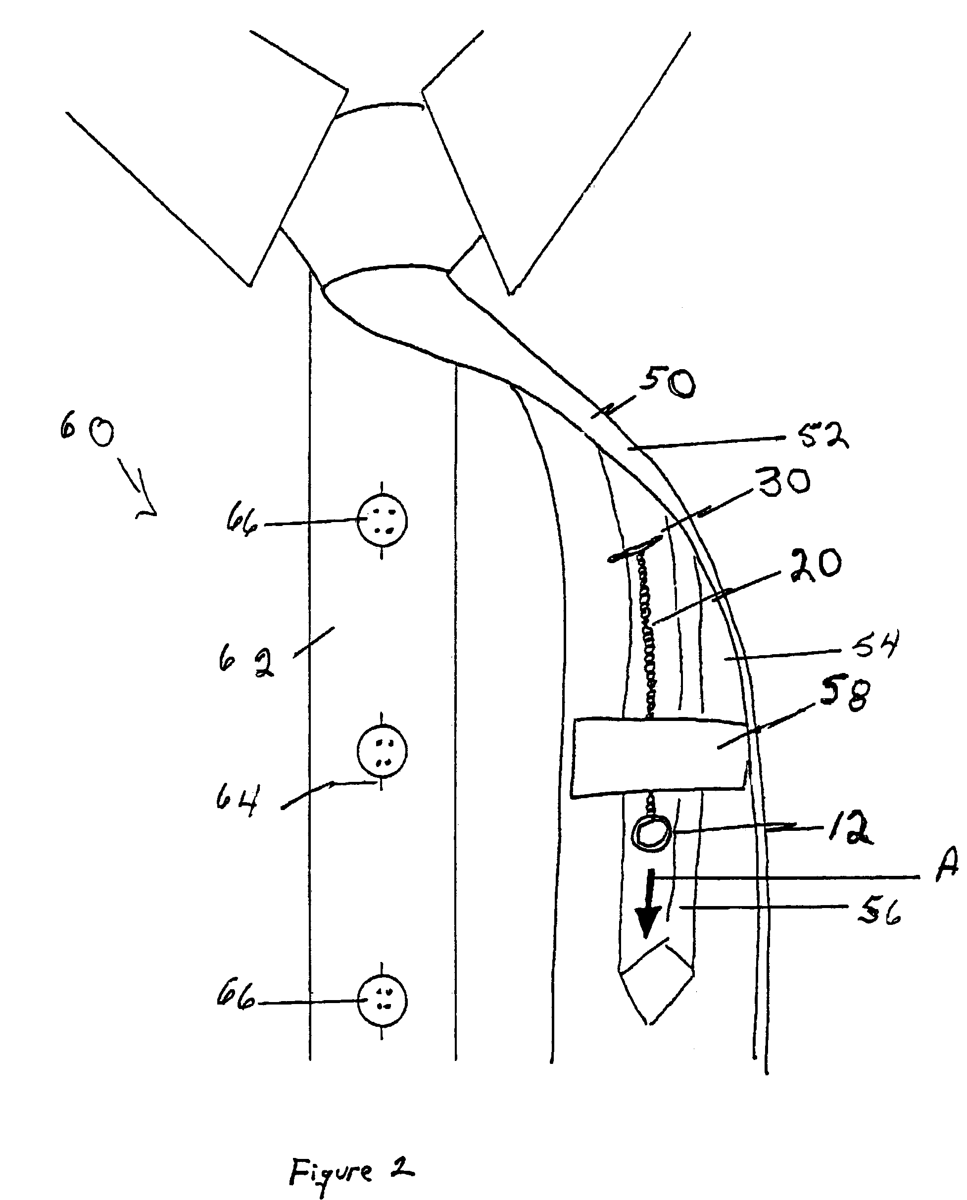 Device and method for securing a necktie