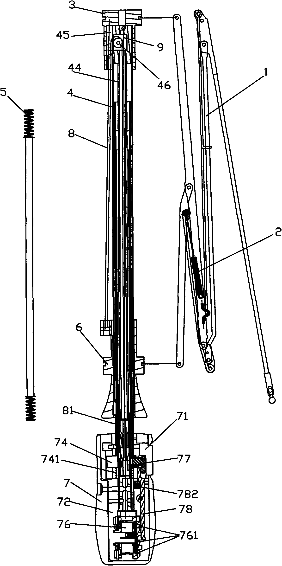 Safety automatic umbrella folding and unfolding structure