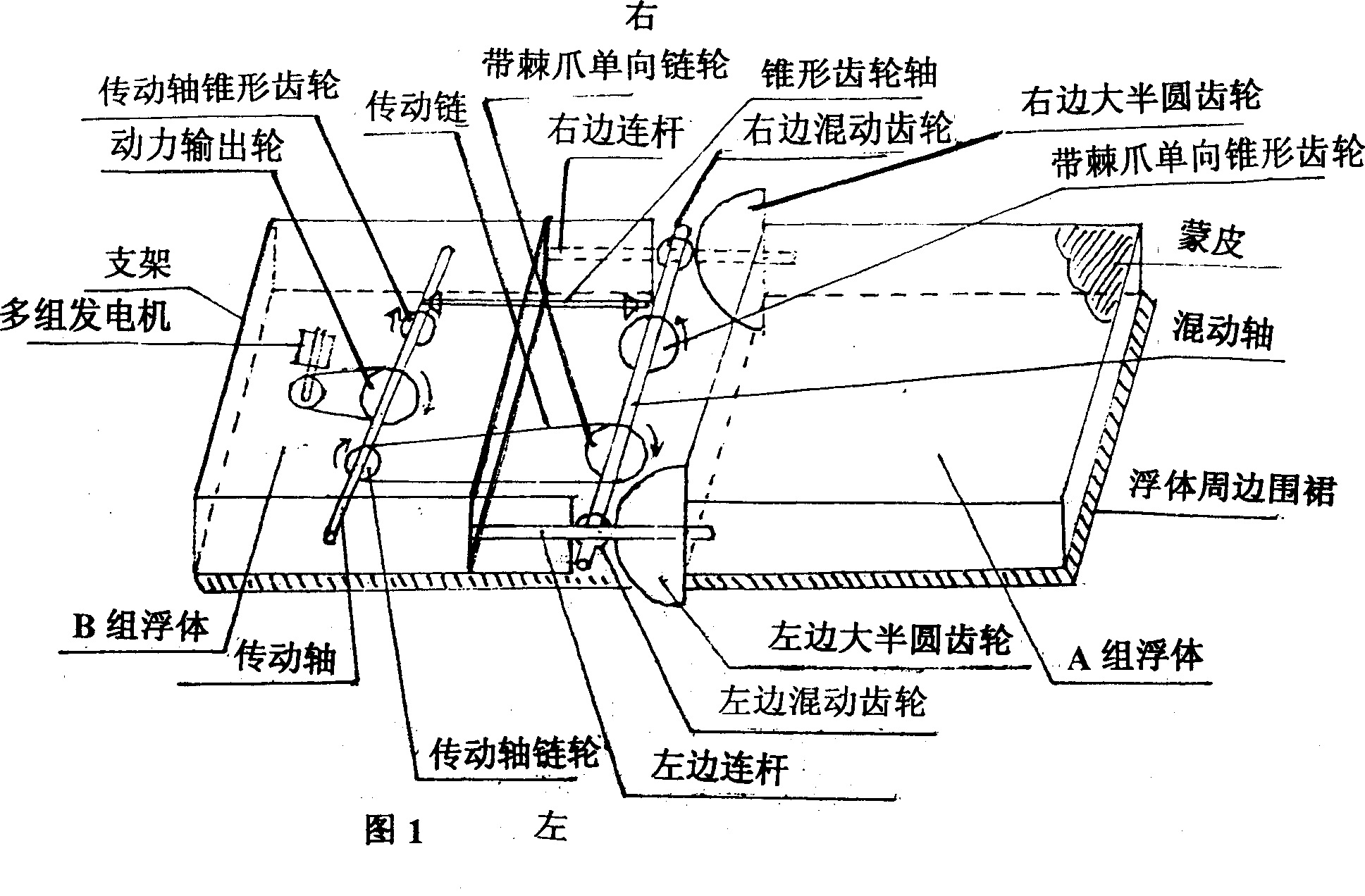 Floating wave power machine