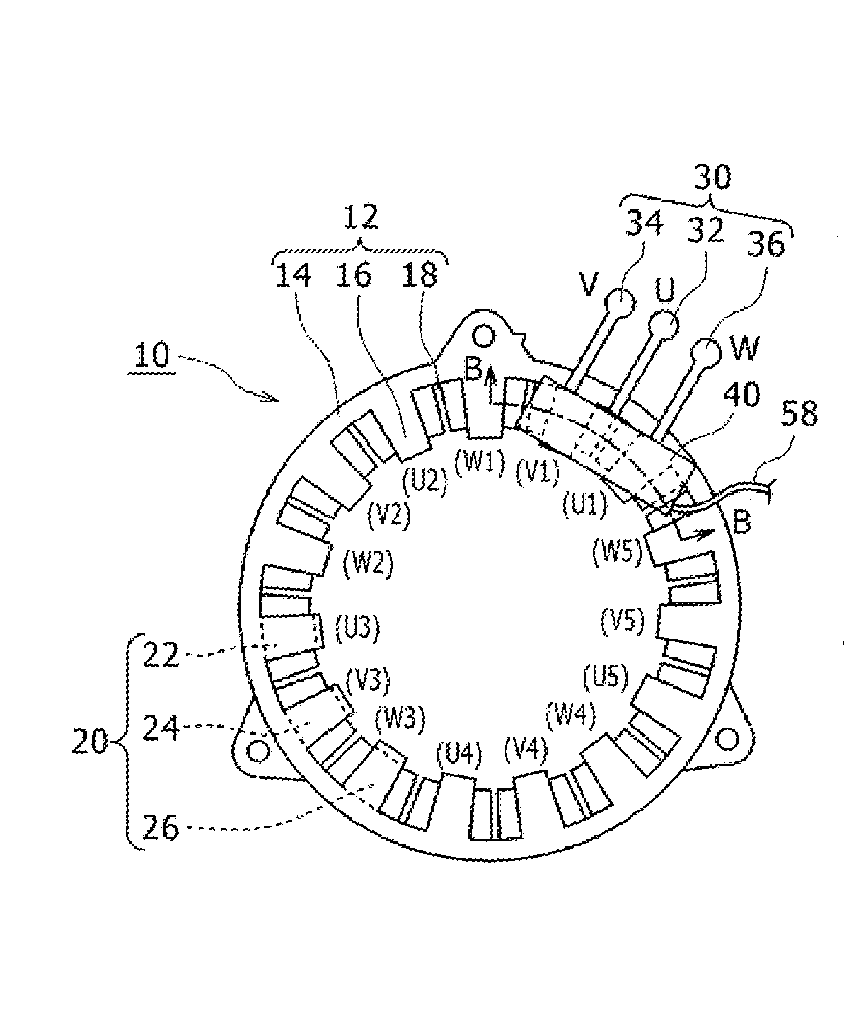 Stator of rotary electric machine