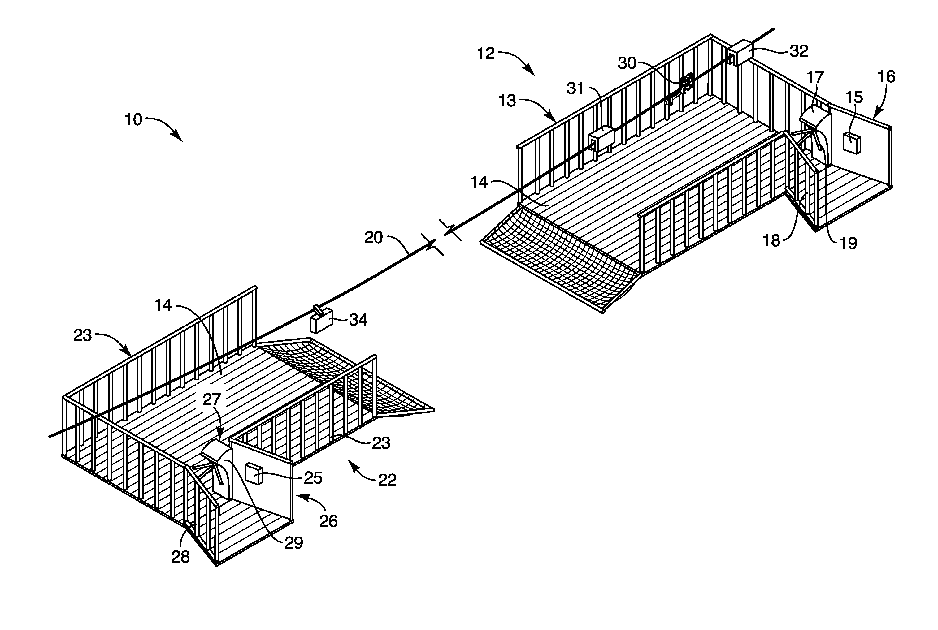 Unattended, self-guided, zip-line, tour system and method