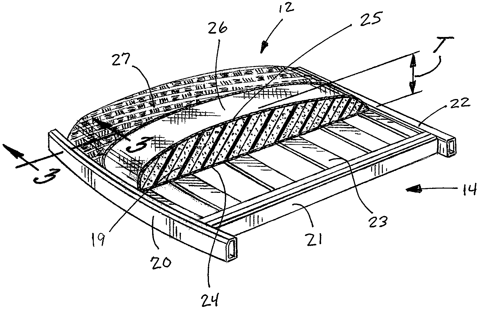 Article of rattan furniture having a seat support cushion