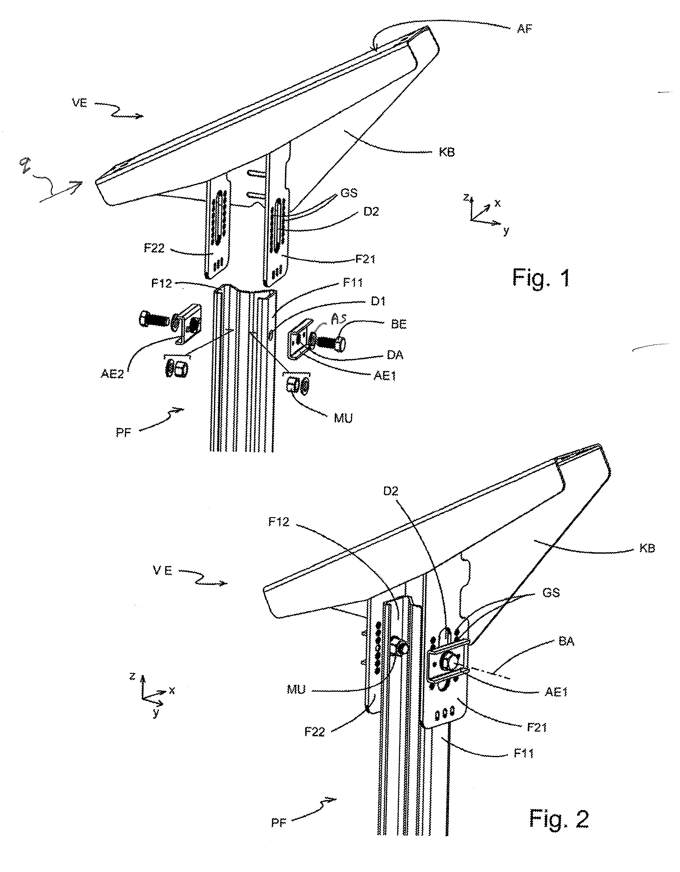 Support arrangement for solar modules