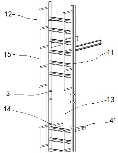 Combined type ladder stand for tower reactor