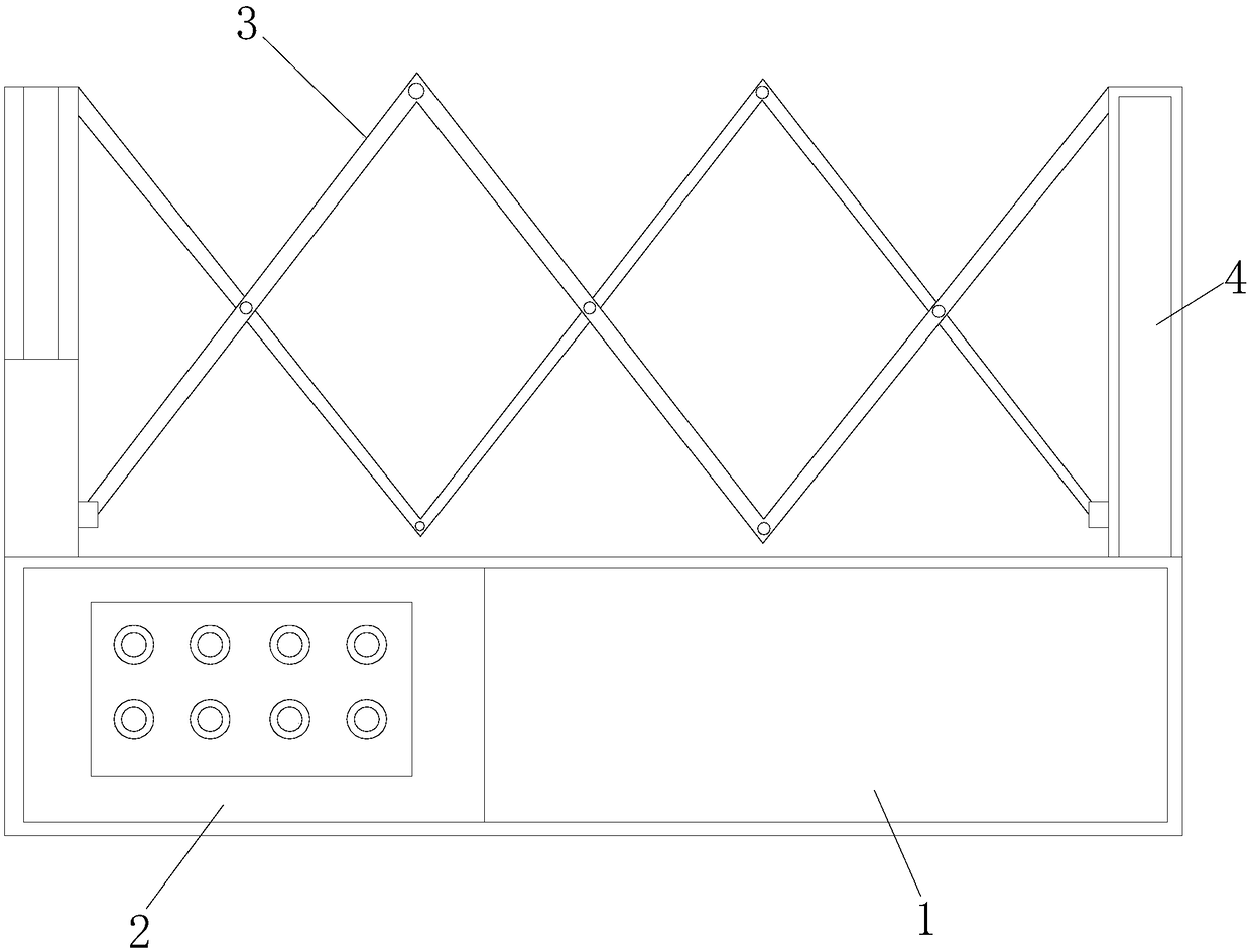 Brick chimney hanging basket with diameter changing function along wall for working high above ground