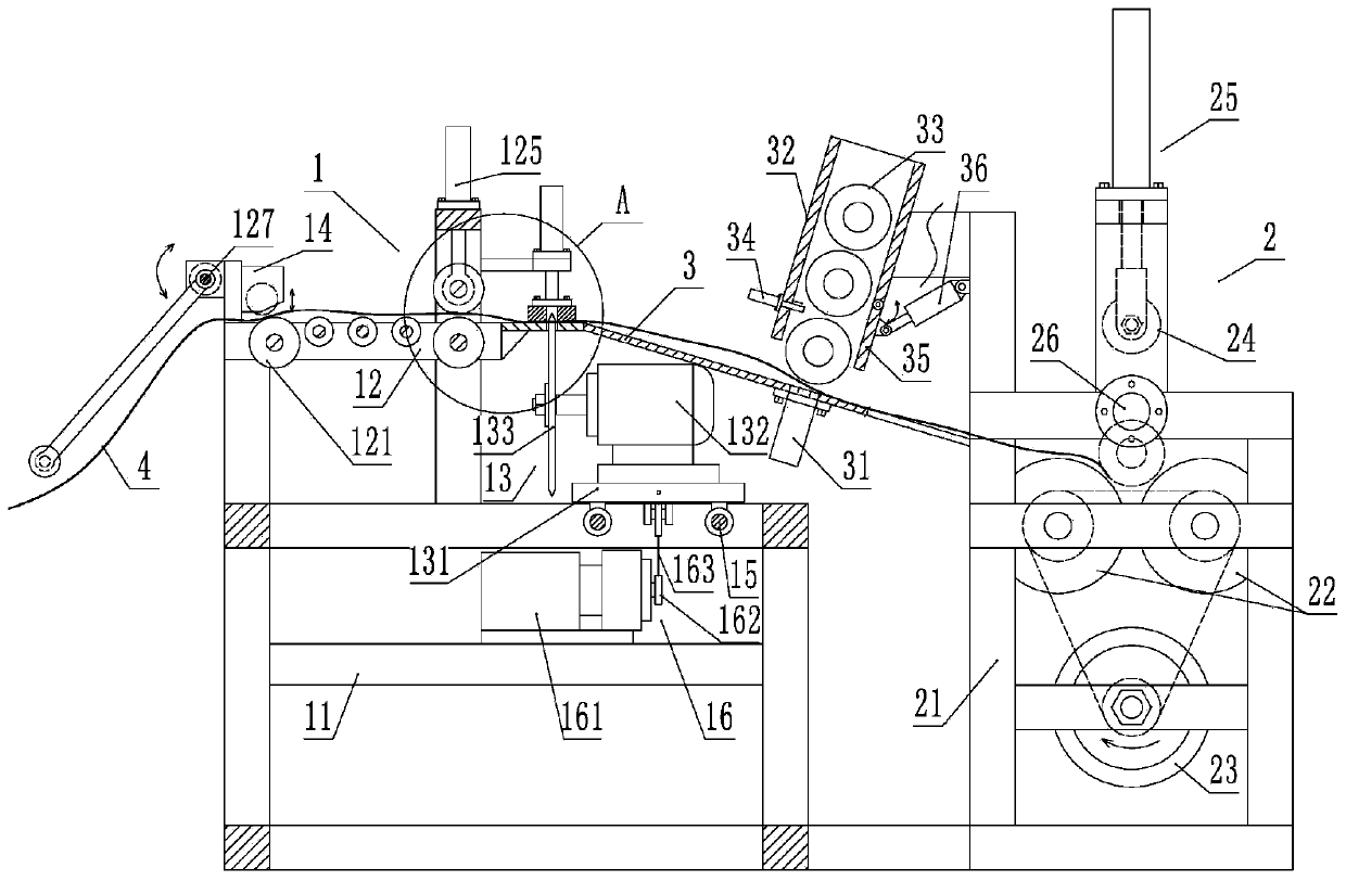 Foamed rubber cloth cutting and winding integrated treatment equipment