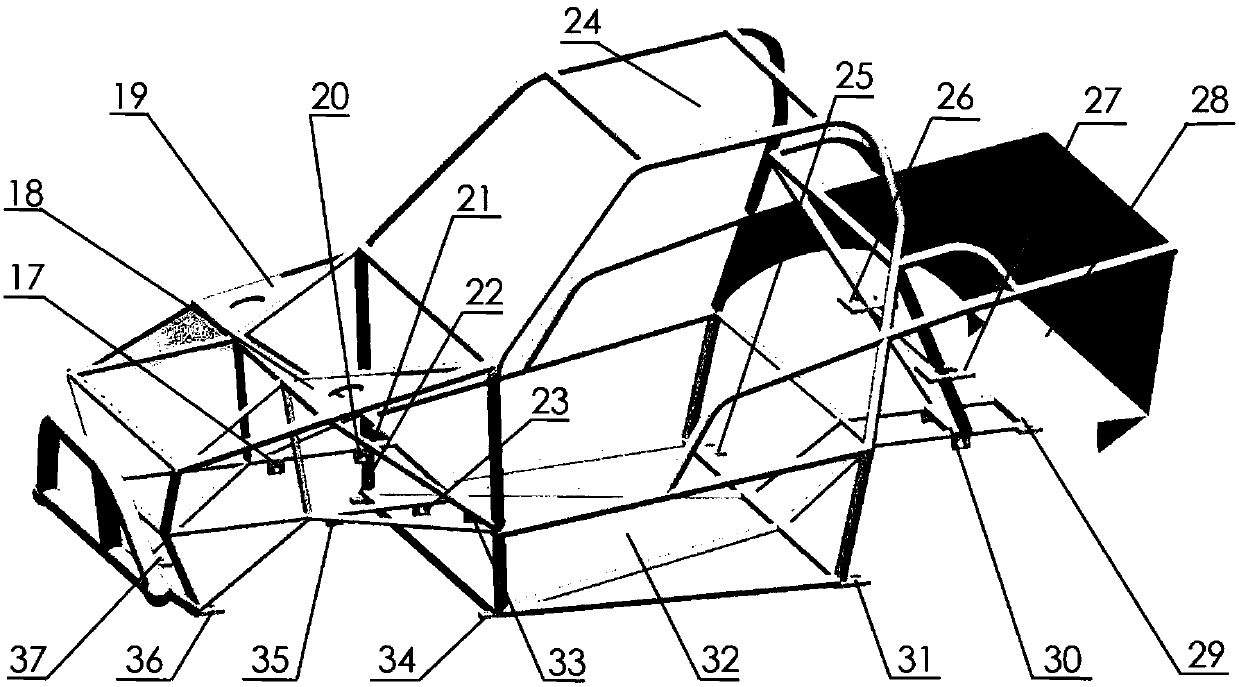 Hub motor driving automobile integrative design and cooperative control test platform and implementation method