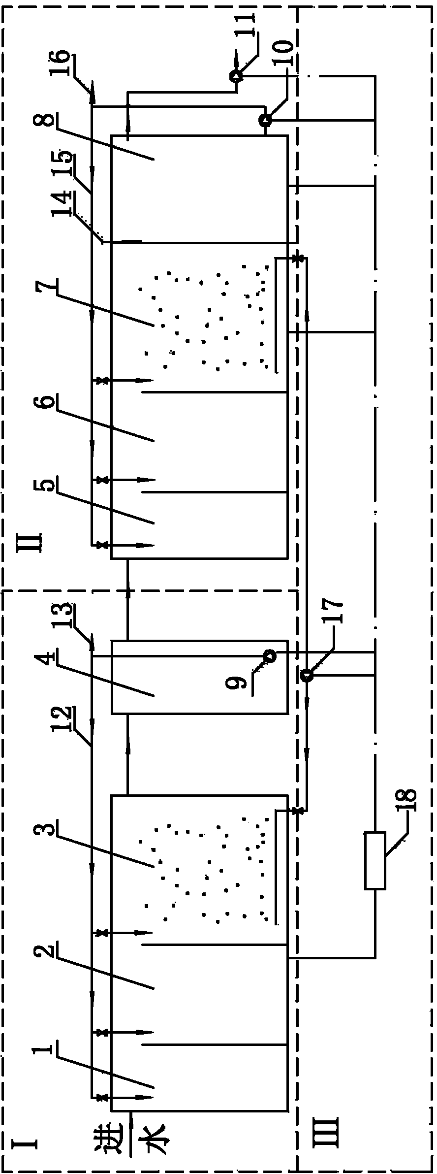 Two-stage biological treatment equipment for high COD and high NH3-N coal chemical sewage