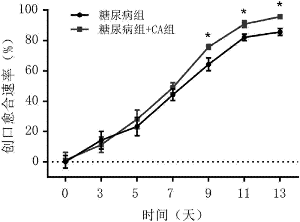 Medicine for treating diabetic ulcer