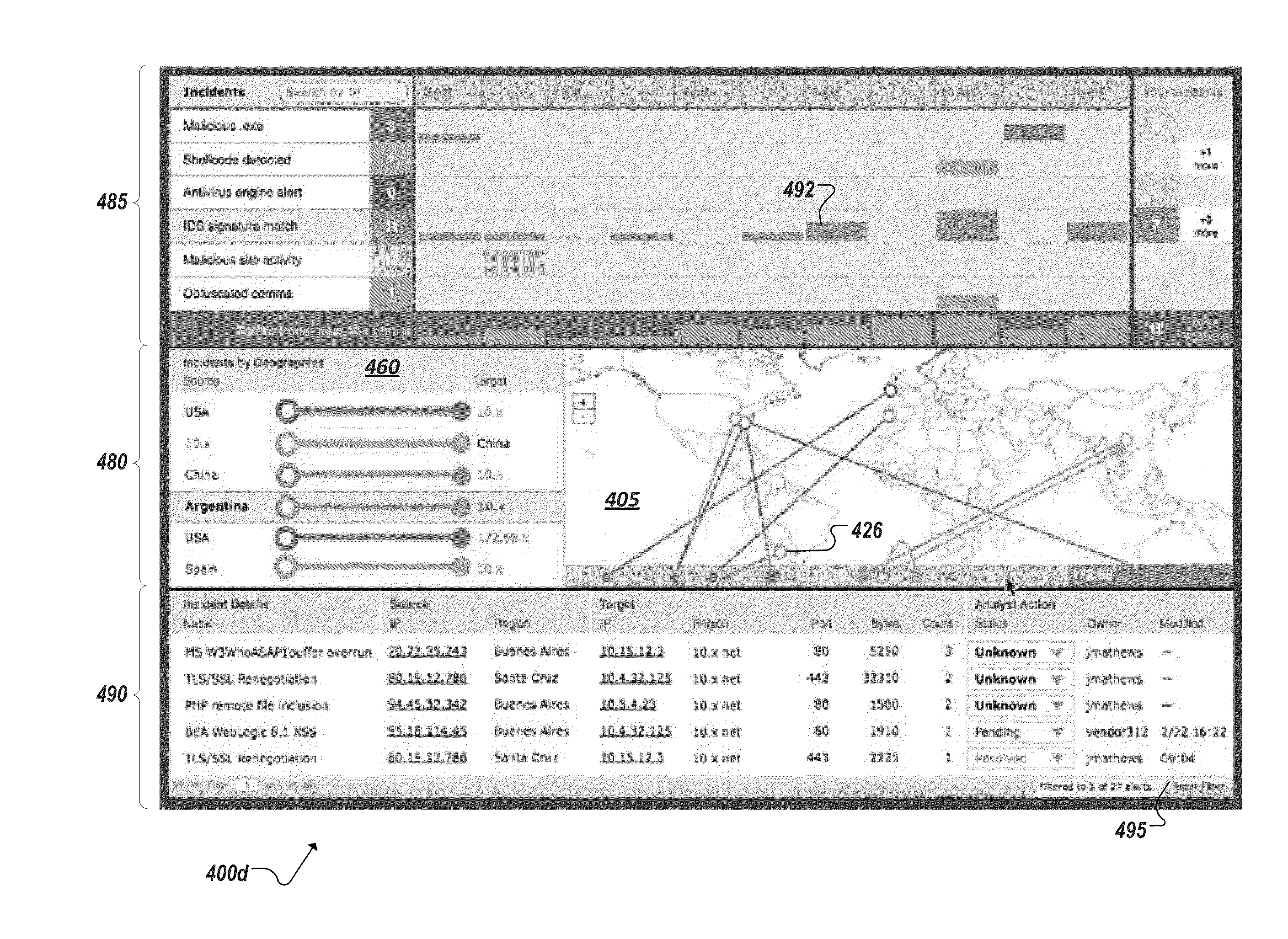 Geo-mapping system security events