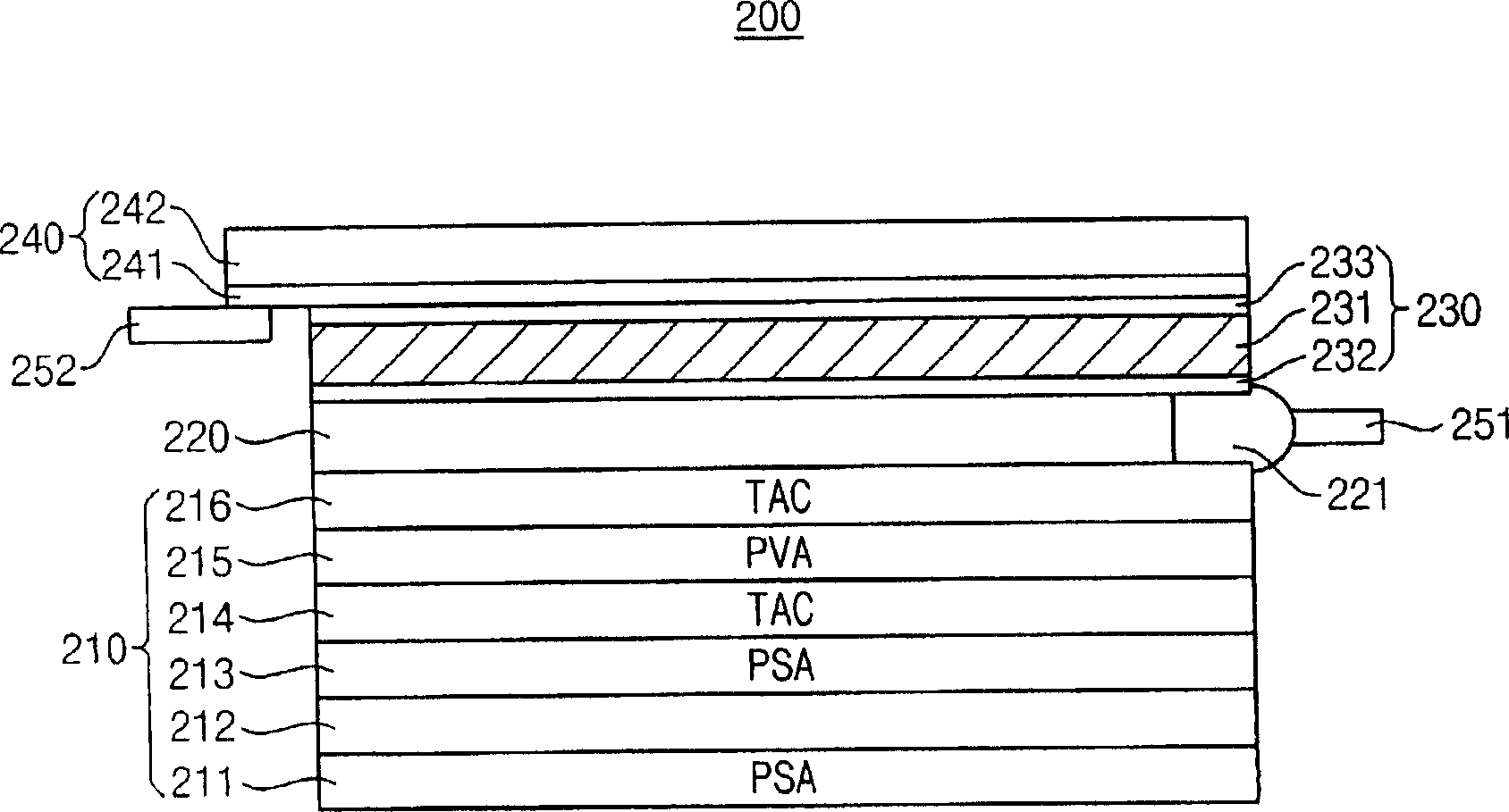 Polarizing film assembly, method of manufacturing the same and display device having the same